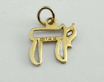 Sterling Silver Hebrew Chai Charm Religious Necklace 15x13mm 18/"