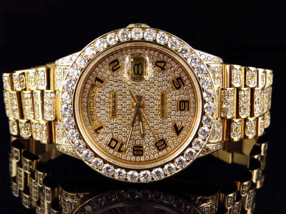 Mens 41mm Iced Out 19Ct. Rolex Day Date 