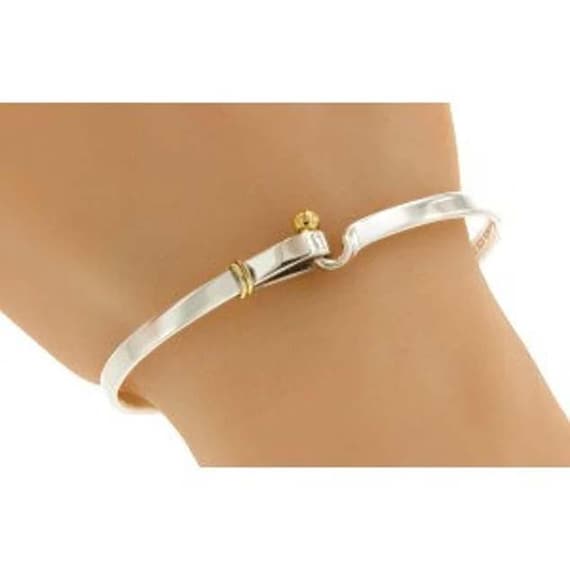 Vintage 18K Tiffany & Co Sterling Silver 18kt Gold Hook Eye