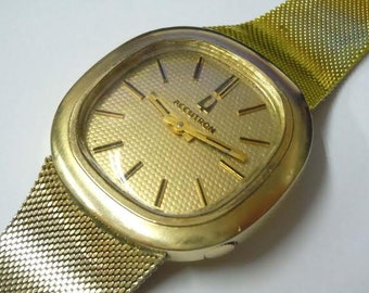 Vintage Herren 14kt Gold gefüllt Bulova Accutron 2183 Armbanduhr 1970 Tuning Gabel