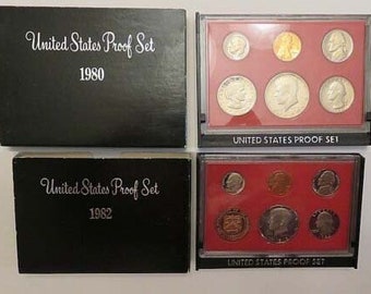 1973s 1974s 1975s 1976s 1977s 1978s 1979s 1980s  1981s 1982s United States Mint Proof Set Original Government Black Packaging Box