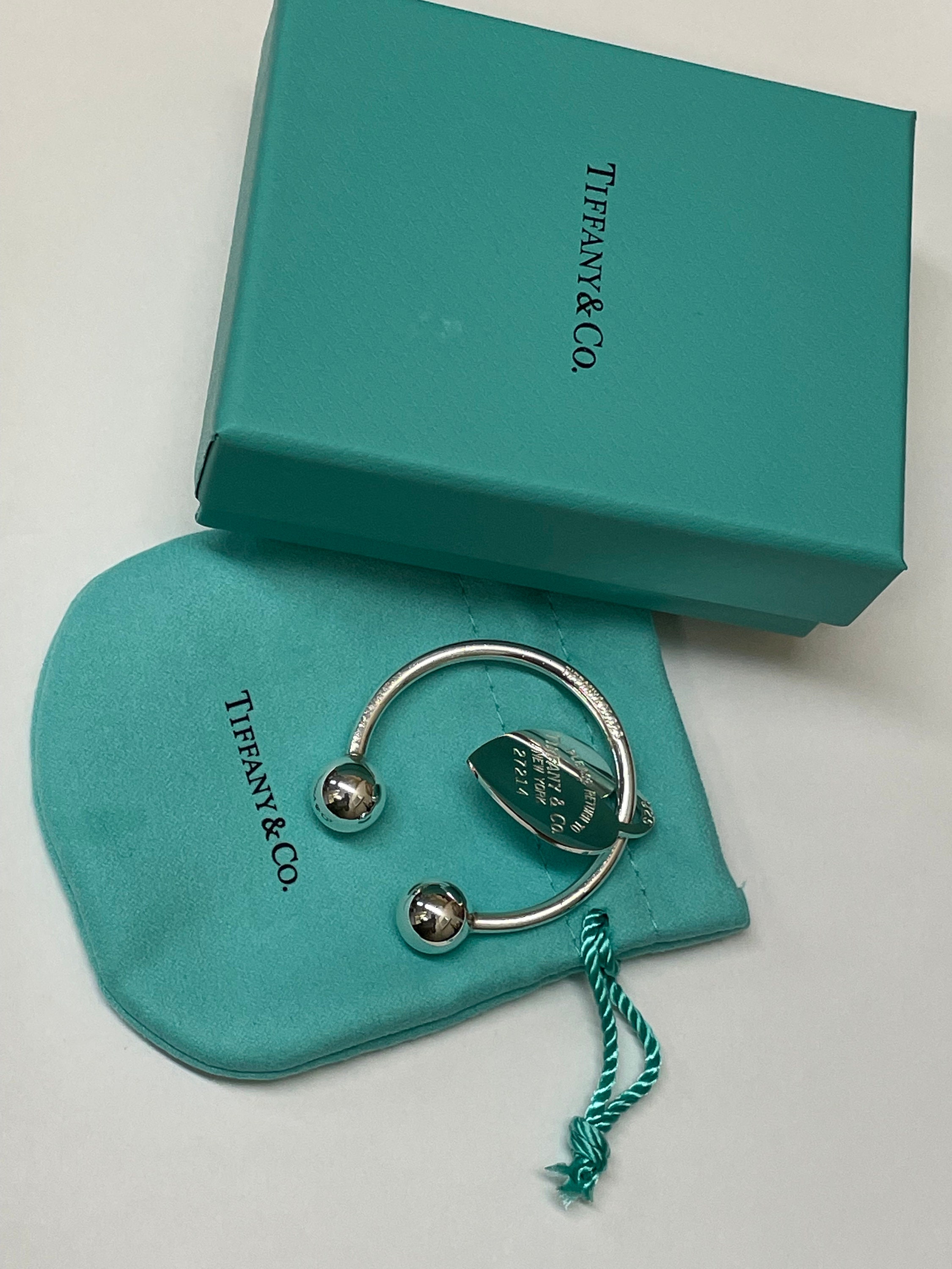 Please Return to Tiffany & Co. Large Heart Tag Keyring Key Chain