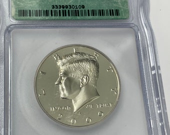 Moneda de medio dólar Kennedy de plata de 50 c., año 2000-S, ICG PR70, DCAM, prueba 70, condición clasificada, slabed
