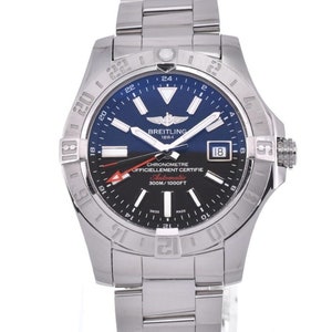 Breitling Aeromarine Avenger II GMT Steel Mens Watch A32390 42mm with Box and Card and Papers (Full Set)