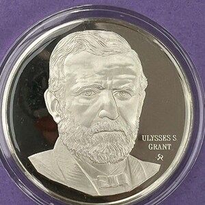 Ulysses S. Grant Sterling Official White House Historical Society Medal 1.3 Troy Oz 925 Silver Round 40 Grams Civil War CSA Union Coin