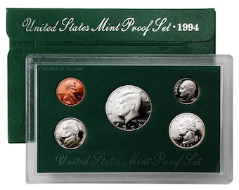 1994s  or 1995s or 1996s  or 1997s United States US Mint 5pc Clad Proof Set (Original Mint Packaging)  Green Box Free USA Shipping