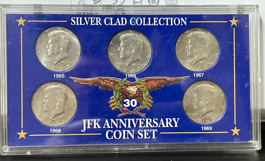 Silver Clad Collection JFK Anniversary Coin Set 5 Pcs Includes 1965