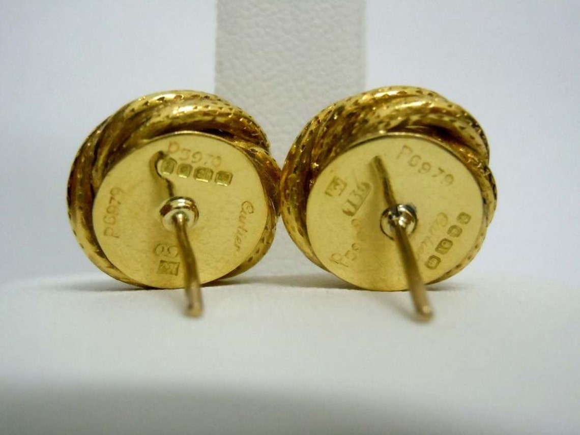 Stunning Pair of 18k Yellow Gold Cartier Love Knots Earrings Etsy