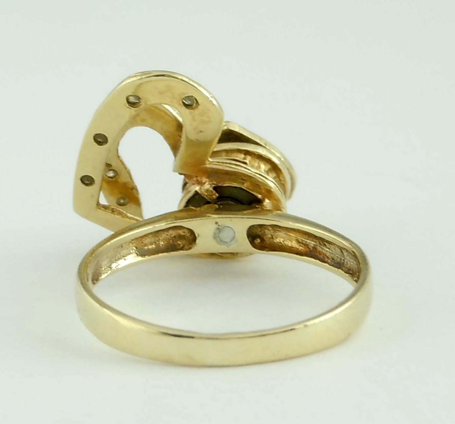 14Kt Yellow Gold Diamond Triple Heart Sweetheart Spinner Ring Etsy