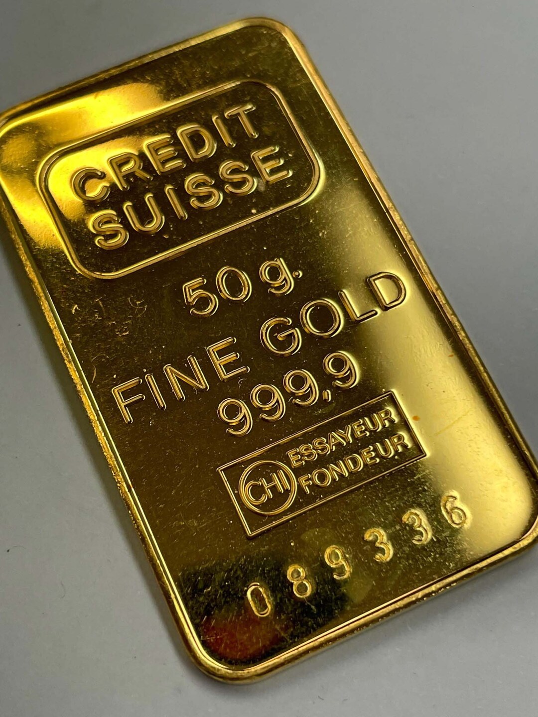 CREDIT SUISSE 50 Gram Gold Bar 999.9 Fine Buy GOLD Now 50g Etsy