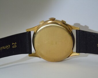 Mens 18k Yellow Gold Verbena Chronograph Wristwatch 17 Rubis | Etsy India