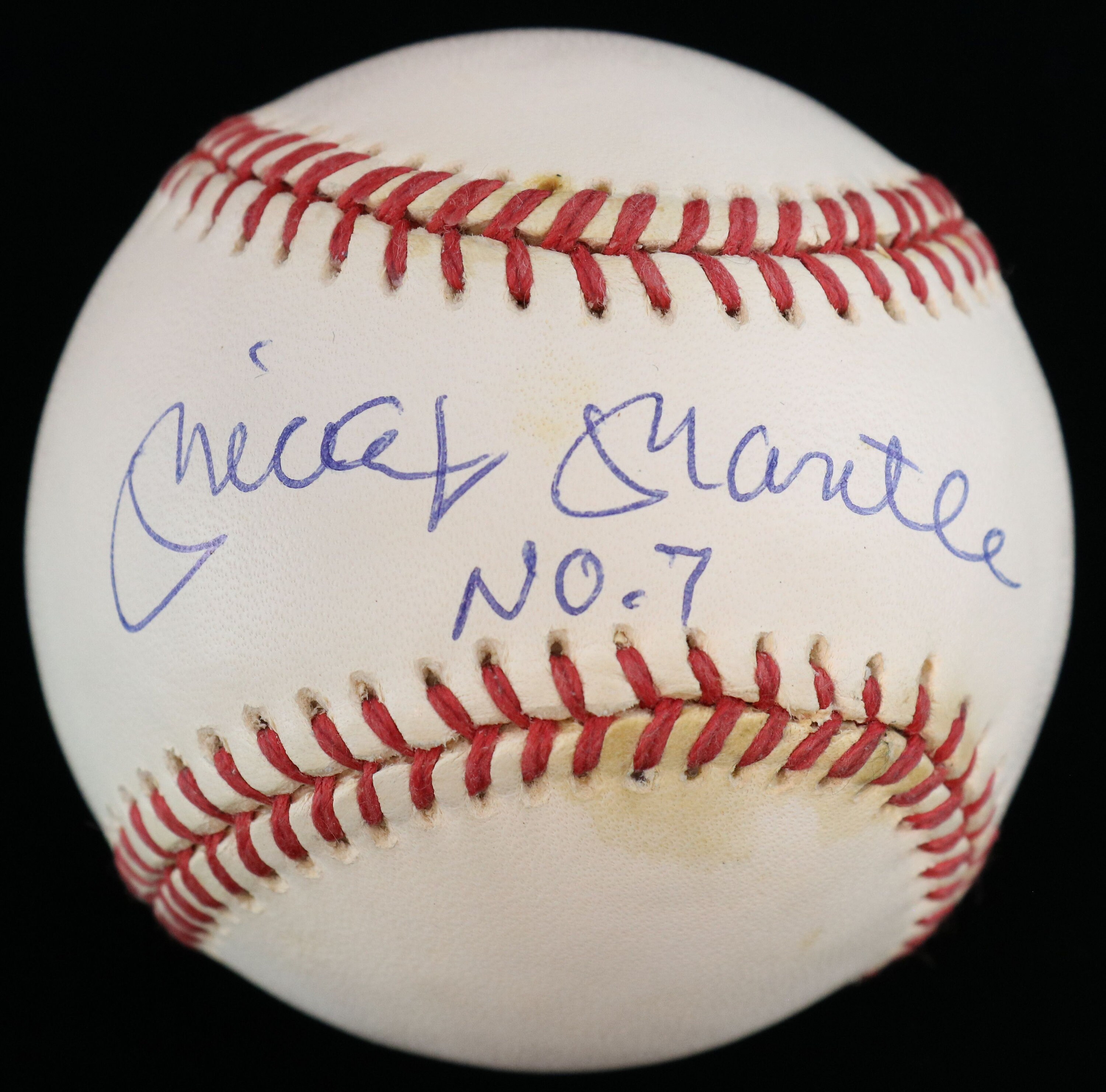 Incredible Mickey Mantle No. 6 Signed Inscribed NY Yankees Rookie