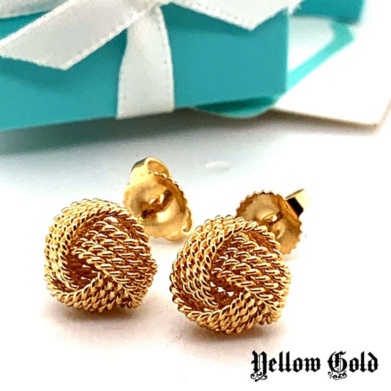 tiffany gold knot earrings