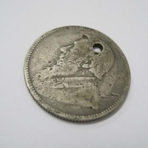 1895 Silver 1 Shilling Coin Z. Afrik Rep Central African Republic Fob Pendant