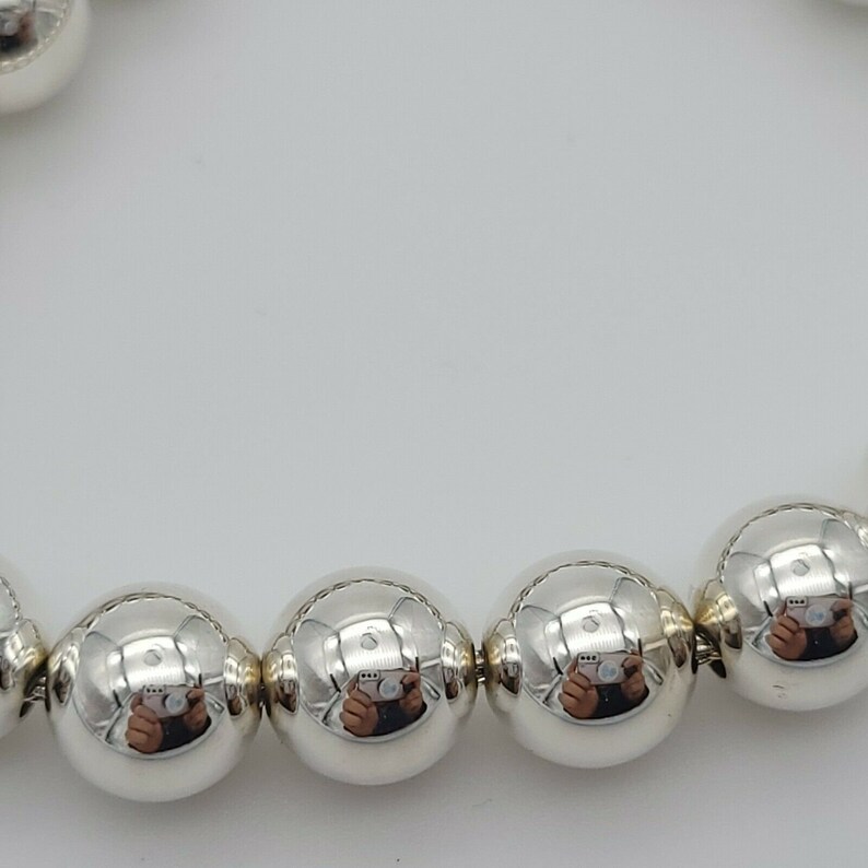 Vintage Tiffany & Co 10mm Sterling Silver Ball Bead Bracelet W - Etsy