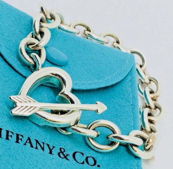 Tiffany and Co Sterling Silver Heart and Arrow Toggle Bracelet