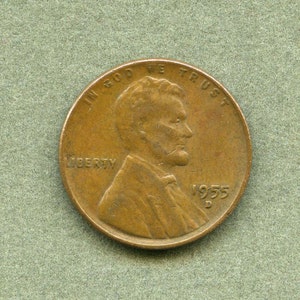 1955-D Die Break Error AU Lincoln Wheat Cent Die Crack Penny US Mint 1955 D
