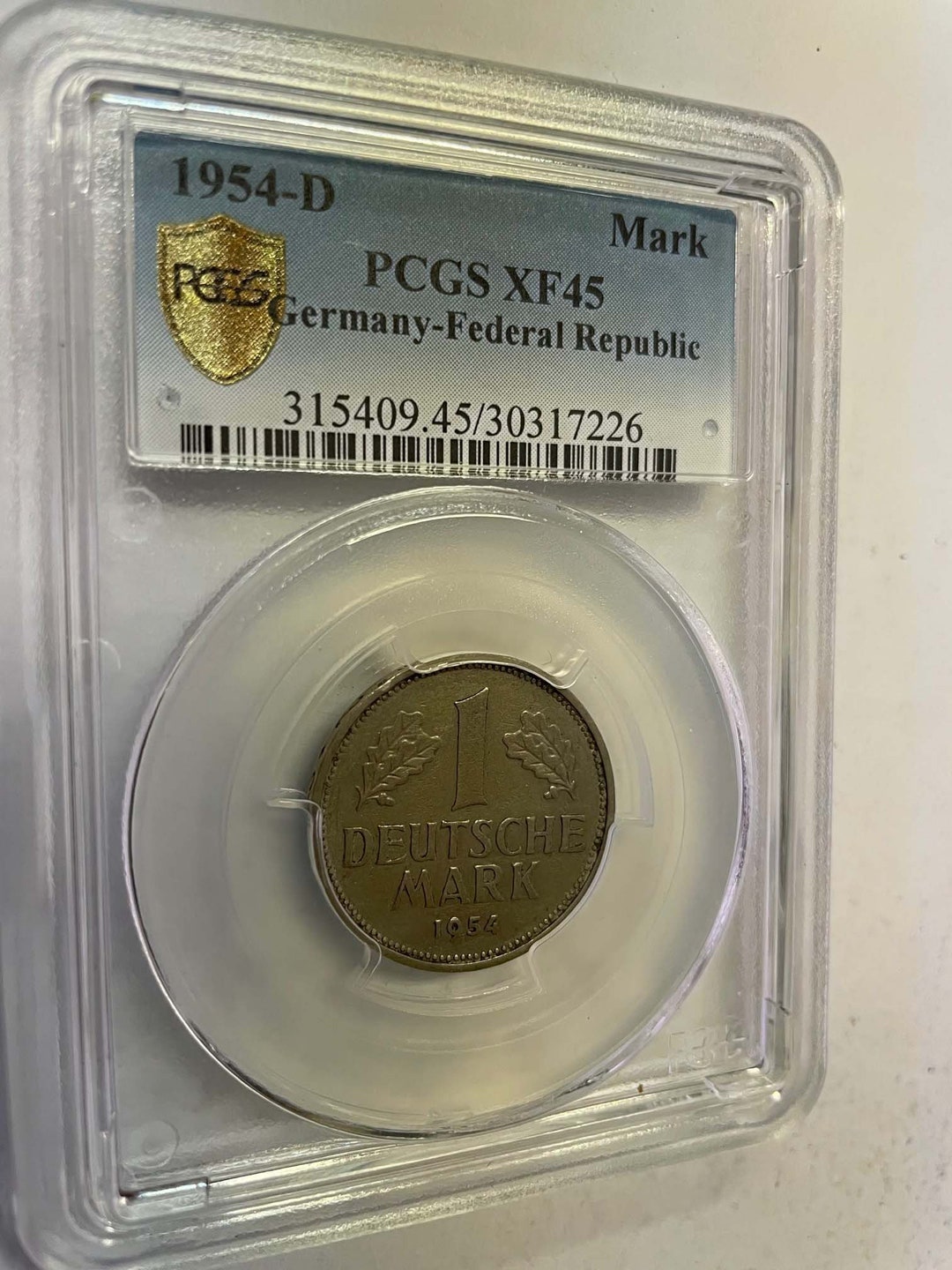 1954-D Germany 1 Deutsche Mark - PCGS FX45 Key Date Graded Slabbed