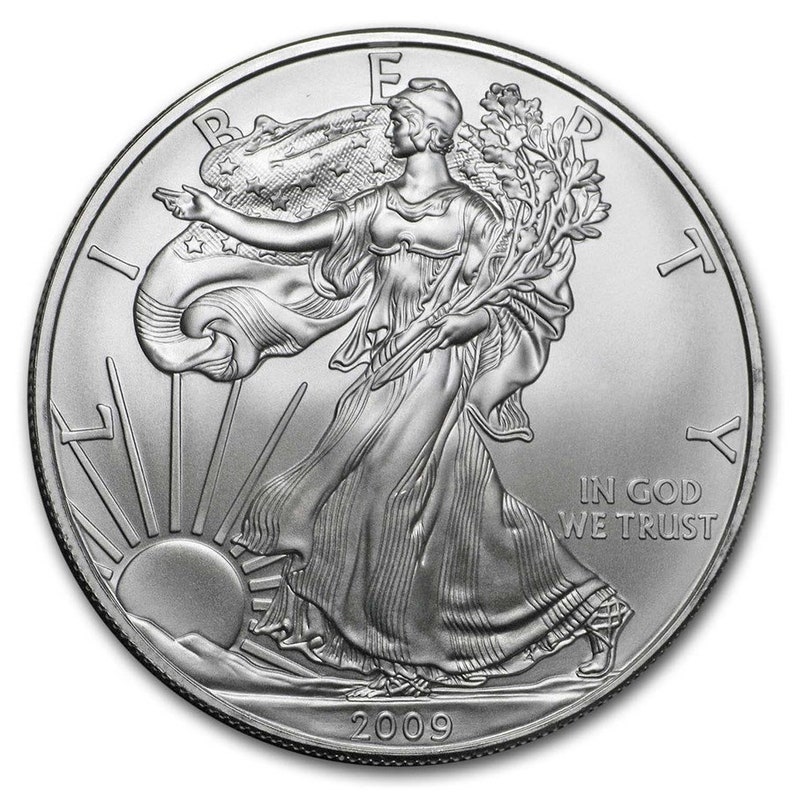 2009 Silver Eagle US 1 Oz Silver Coin Free USA Shipping American Eagle in BU Brilliant Uncirculated Condition Sealed