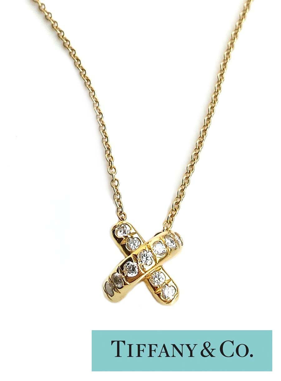 Tiffany & Co. Diamond Signature 'X' Pendant Necklace in 18k Yellow