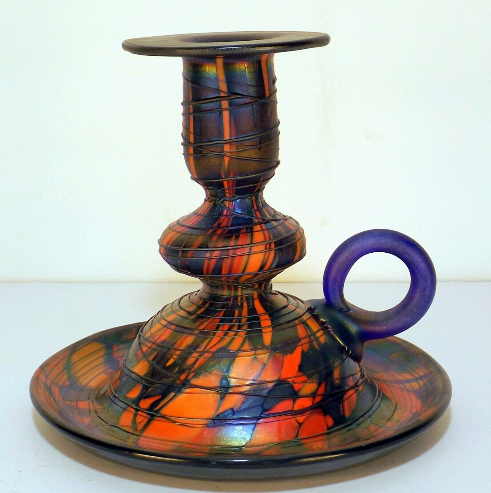 クラシック TheFlonzaleyQuartetplaysHaydnMozartBeeth Rare Fenton Mosaic Vase Art Glass Candlestick off Hand Line REF