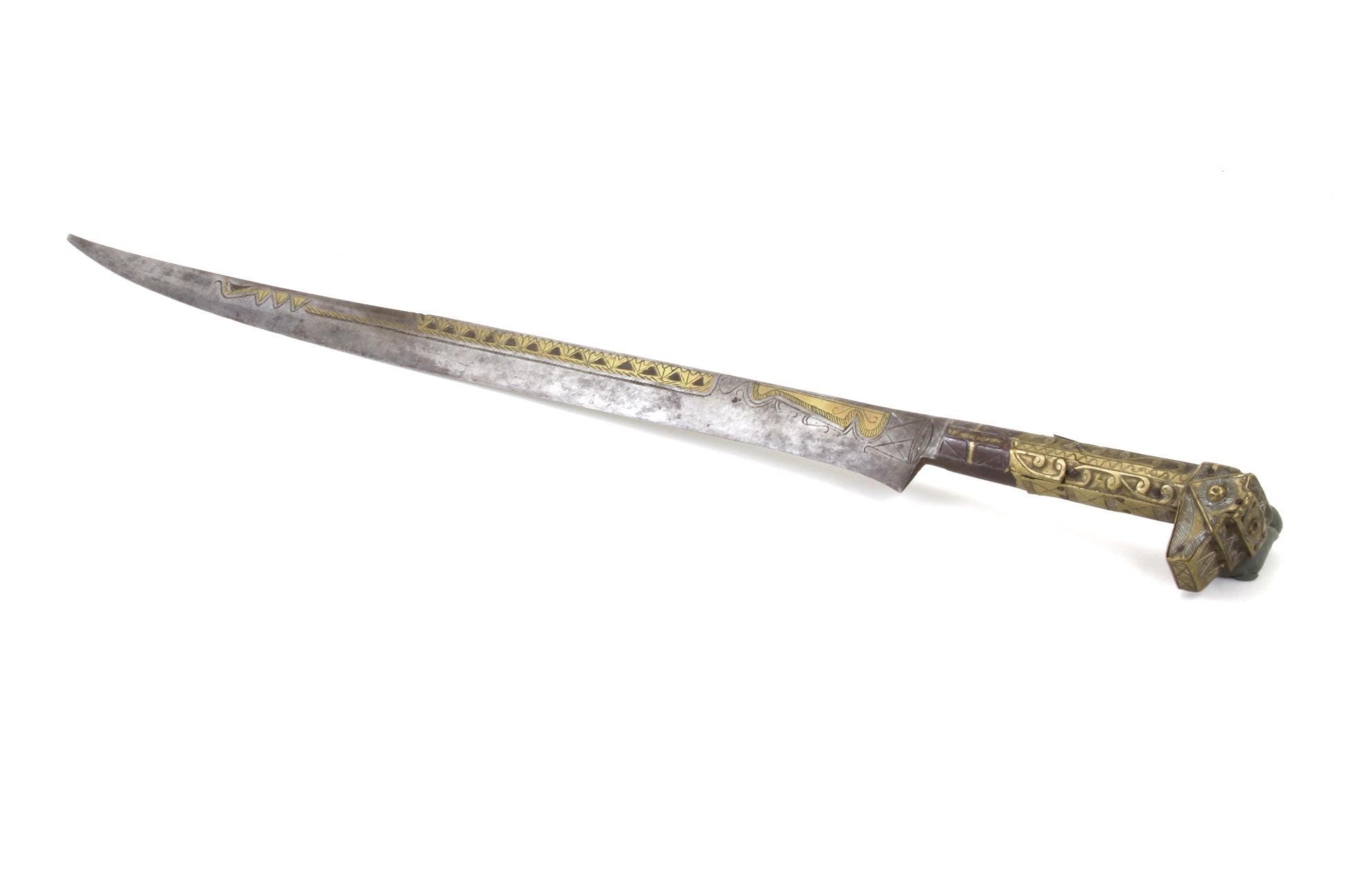 A Fine North African Iron & Brass Algerian Flyssa Dagger / Knife