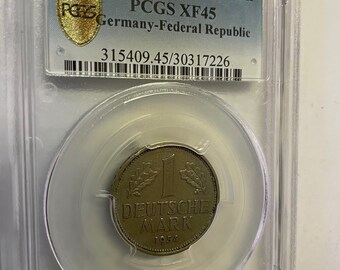1954-D Germany 1 Deutsche Mark - PCGS FX45 Key Date Graded Slabbed