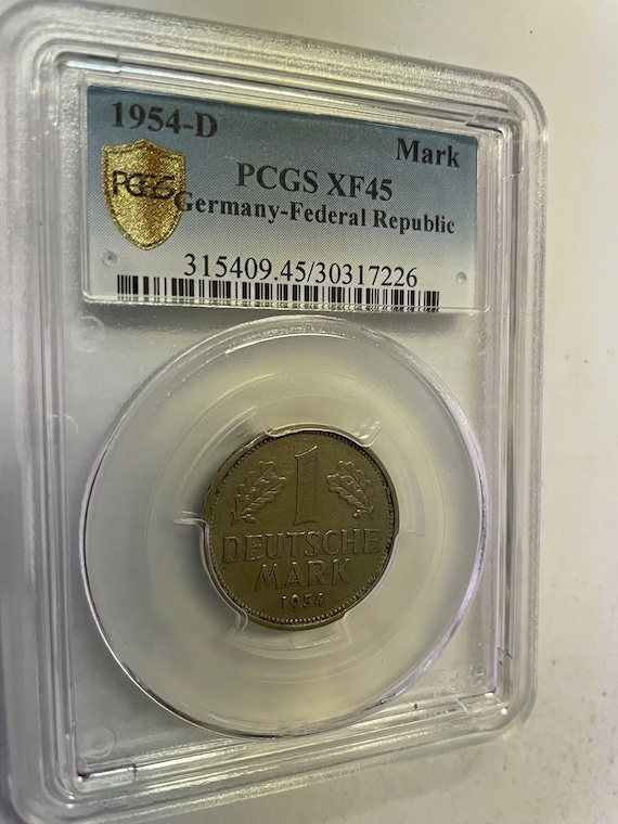 1954-D Germany 1 Deutsche Mark - PCGS FX45 Key Date Graded Slabbed