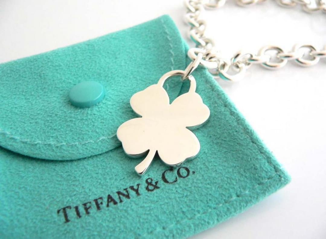 Tiffany and Co Sterling Silver 4 Leaf Clover Shamrock Charm