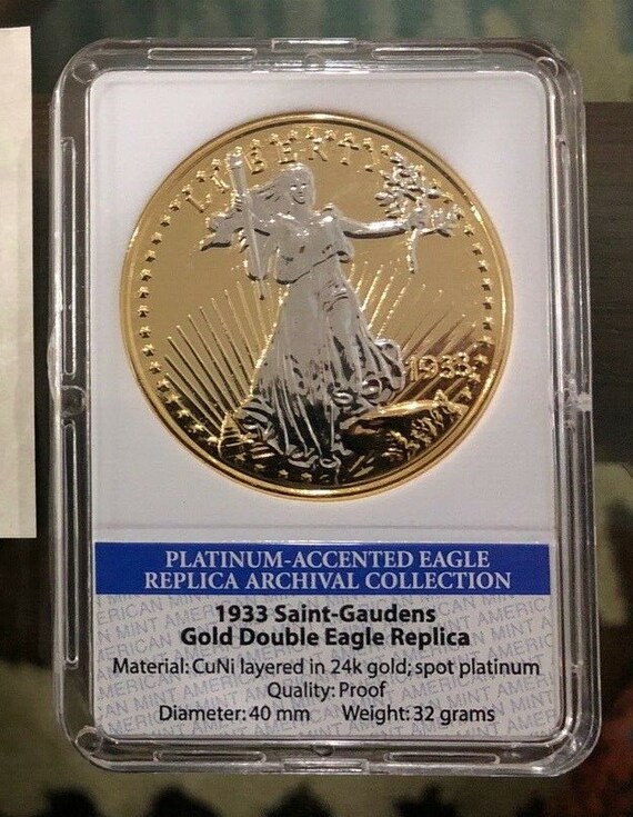 1933 St Gaudens Platinum-Accented Eagle Replica Archival Collection 24k  Gold Saint-Gaudens