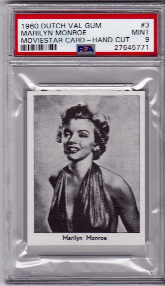 テムエラ・モリソン ハリコンロッテリー　サインポートレート Rare 1960 Dutch Val Gum Moviestar Card #3 MARILYN MONROE PSA Mint