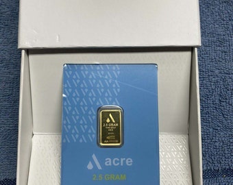 Acre 2.5 Gram 999.9 Fine Gold Bar Bullion In Assay Card with Presentation Box or without Box