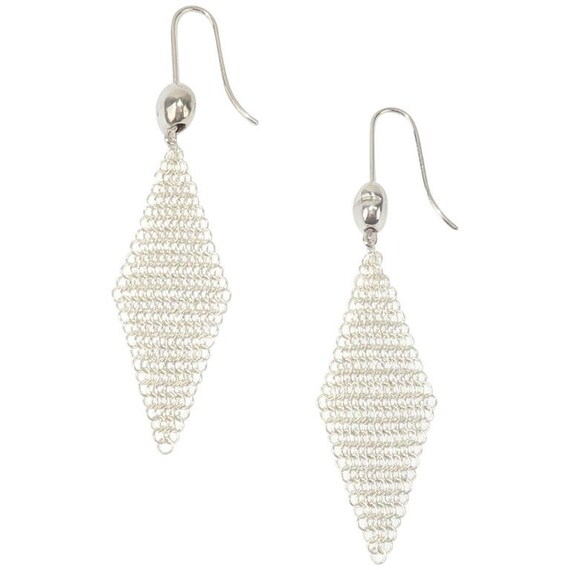 1981 Elsa Peretti Sterling Silver Mesh Earrings for Tiffany