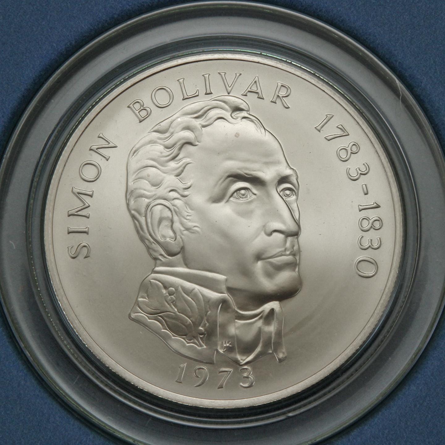 1973 and 1974 Panama Silver 20 Balboas Simon Bolivar Proof Coins W