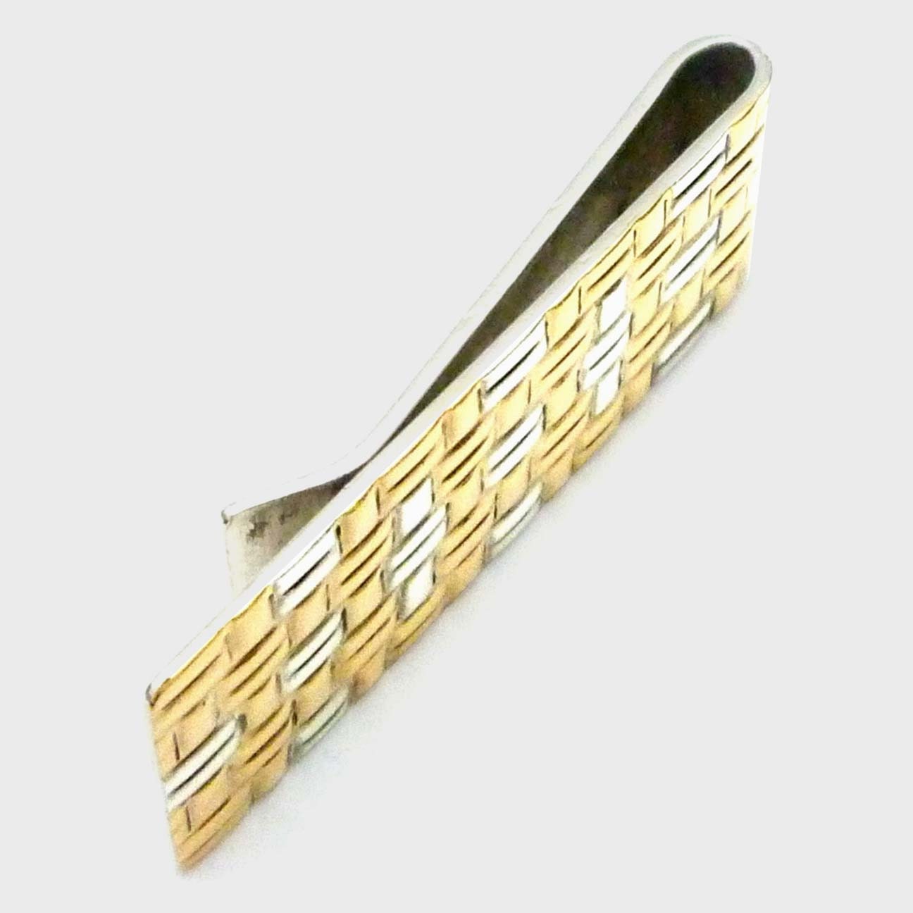 Vintage Tiffany & Co. 18K Gold Sterling Silver Basket Weave Money