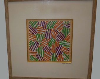 Jasper Johns Untitled, 1977 (un-numbered) edition of 3000 Silkscreen in colors on Patapar parchment paper Bellette Hofmann Gallery Label