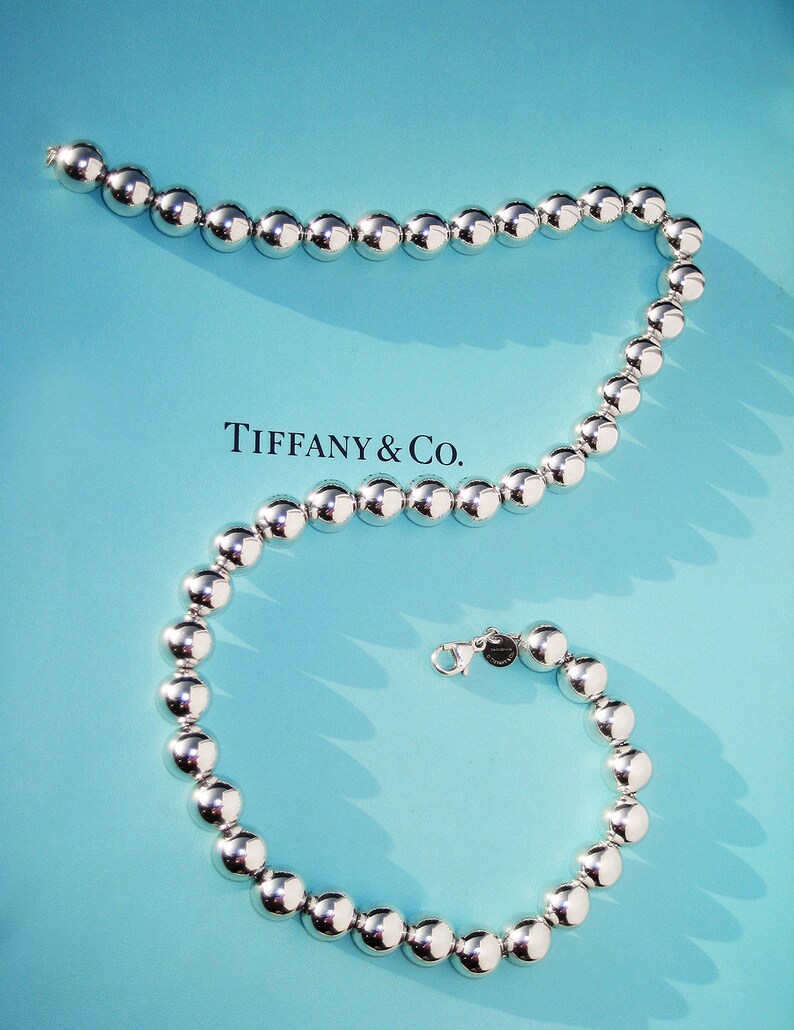 Tiffany Sterling Silver 10mm Ball Necklace 18 inches Length Etsy