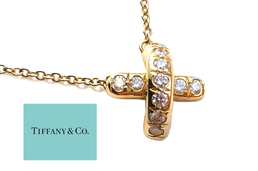 Tiffany & Co. Diamond Signature 'X' Pendant Necklace in 18k Yellow