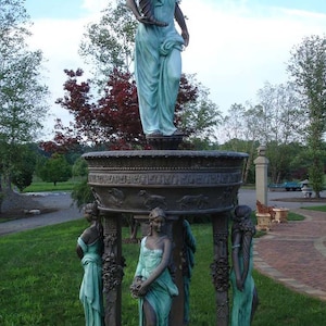 Stunning Monumental Bronze &#39;four Seasons&#39; Fountain 9 Ft. 11 in. Tall