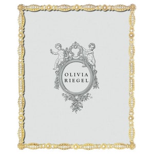 Olivia Riegel Gold Asbury 8&quot; x 10&quot; Picture Frame Swarovski Crystal Adorned NIB