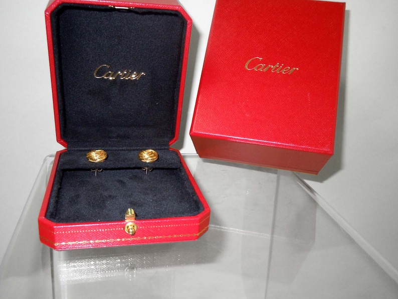 Stunning Pair of 18k Yellow Gold Cartier Love Knots Earrings Etsy