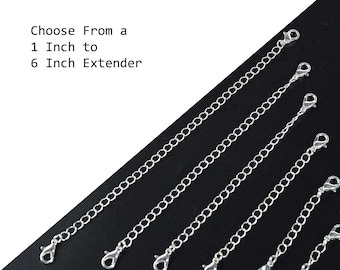 Double Ended Lobster Clasp Chain Extender in Stainless Steel 3mm Wide 1, 2, 3, 5 or 6 inches length to Making Bracelet or Necklace Longer