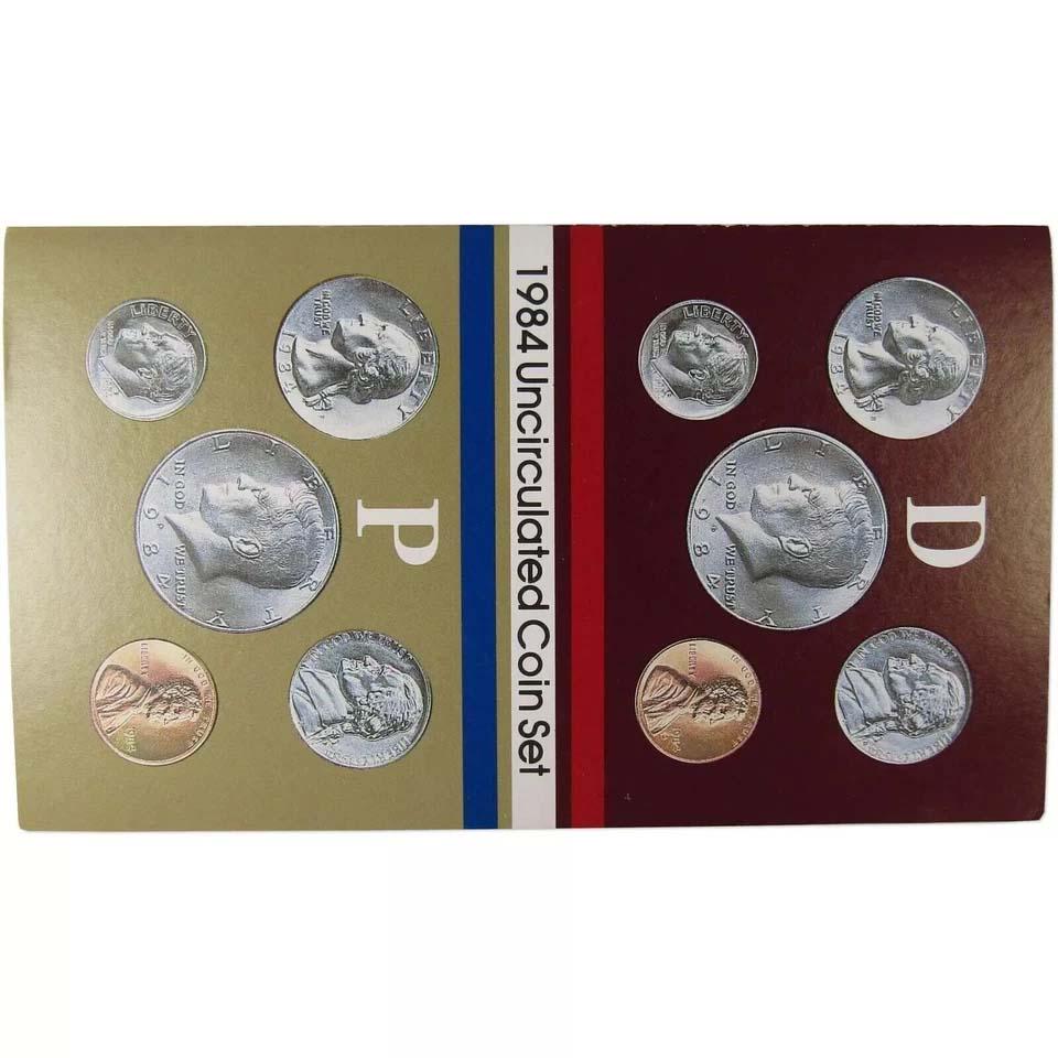 1984 1985 1988 1989 1990 1992 1994 Uncirculated Mint Coin Set, P