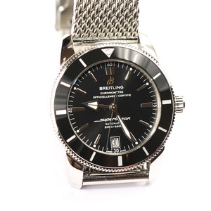 Mens 42mm Breitling SuperOcean Automatic AB2010 lunetta in ceramica nera Set completo – Scatola e carte. Quadrante e cassa - Vicino all'orologio da polso Mint Watch