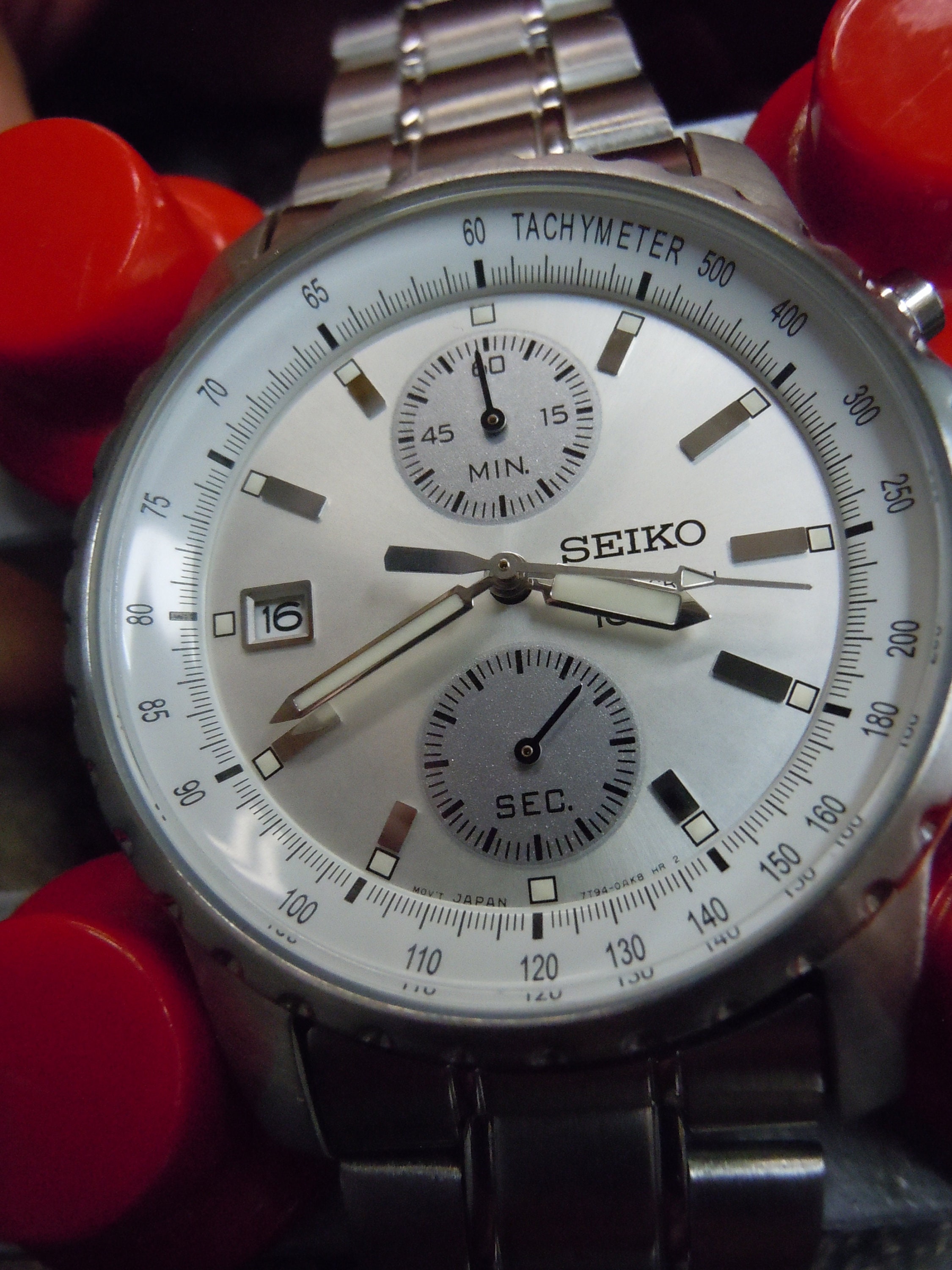 Seiko 7T94-0AH0 Stainless Steel Silver Stick Chronograph - Etsy India
