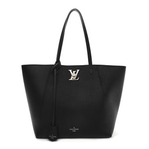 Louis Vuitton Calfskin Lockme Cabas Black Leather Tote 