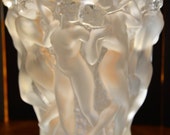 Large Lalique Crystal Bacchantes Vase Dancing Female Nudes In Relief