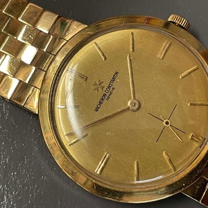 Mens 18kt Gold Vacheron Constantin Wristwatch Watch with Box 18k 1980s