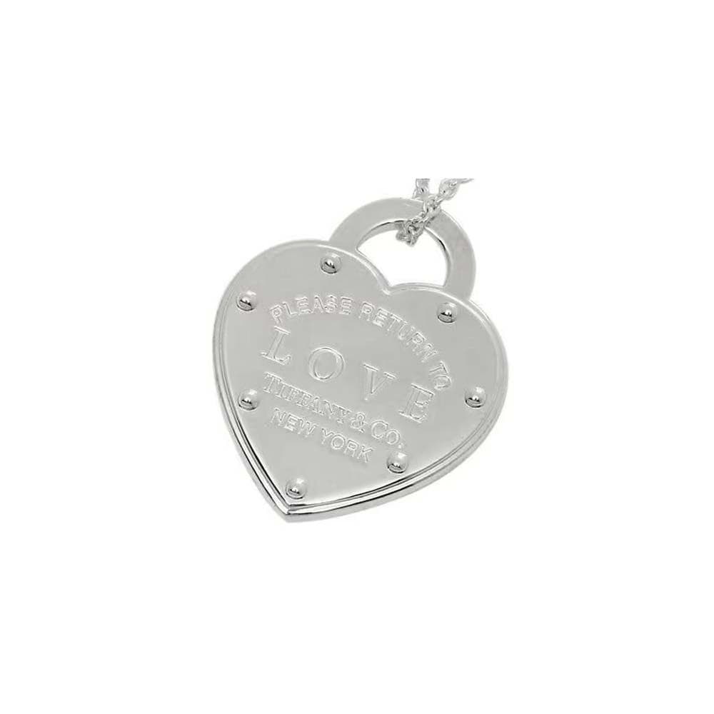 Sterling Silver Please Return to Love Tiffany Heart Lock Pendant