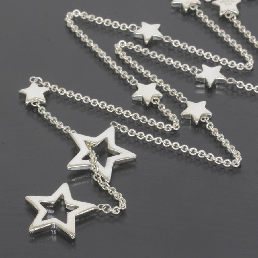 Sterling Silver Star Lariat Necklace 